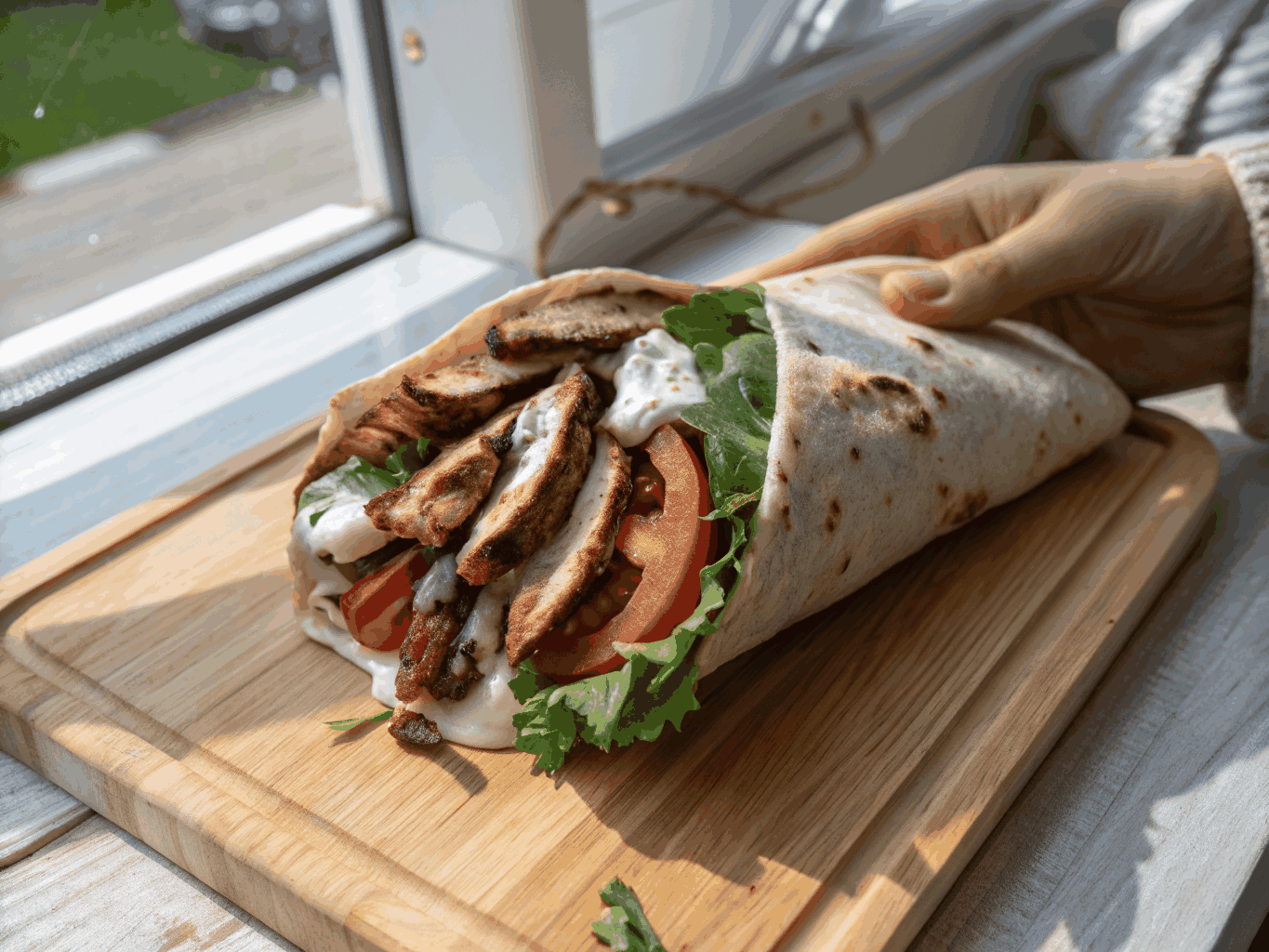 Grilled shawarma wrap